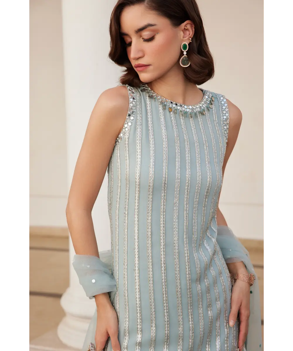 SANYA GULATI- Powder Blue Kurta and Pant Set